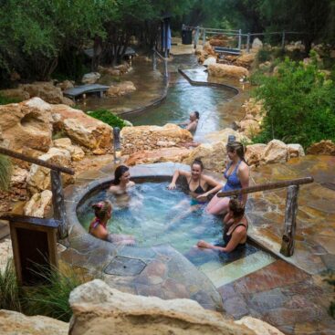 Friends enjoying our hot pool Low Res lg
